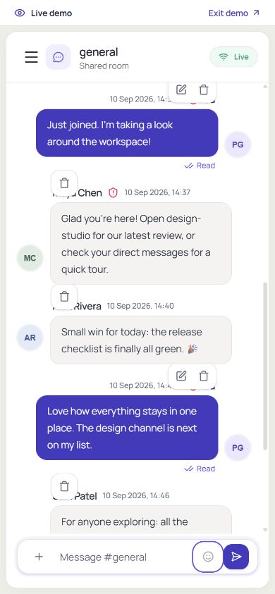 Updated Nexus conversation on mobile in light mode